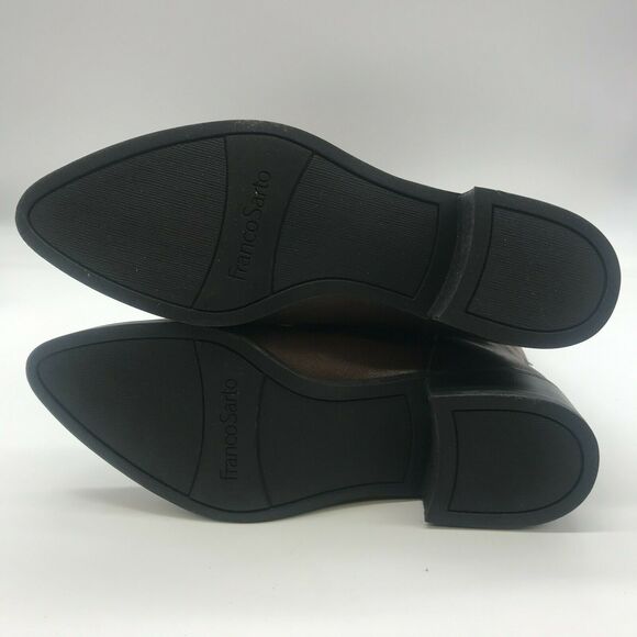 Franco Sarto Womens Daya Riding Boots Brown Leather Pointed Toe Zip 7M WC - Picture 2 of 10